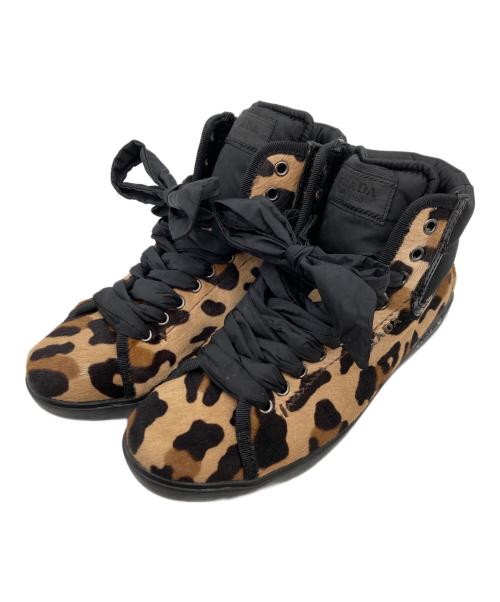 PRADA（プラダ）PRADA (プラダ) ハラコスニーカー ブラウン サイズ:38の古着・服飾アイテム