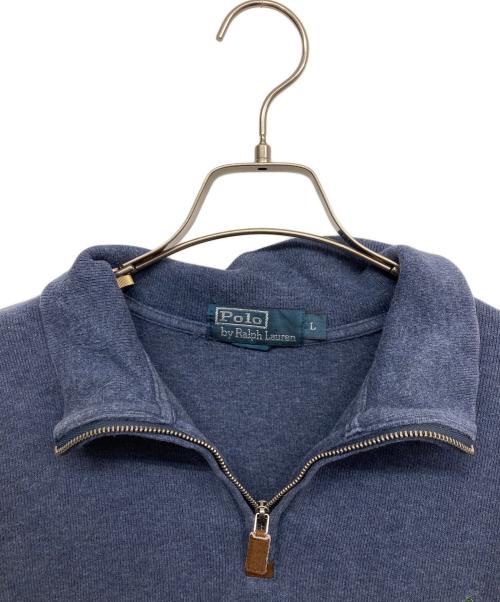 POLO RALPH LAUREN（ポロ・ラルフローレン）POLO RALPH LAUREN (ポロ・ラルフローレン) ハーフジップスウェット ネイビー サイズ:Lの古着・服飾アイテム