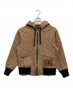 COACH×Championコーチ×チャンピオン）の古着「スーパー フリース シグネチャー ジップ フーディー」｜ブラウン