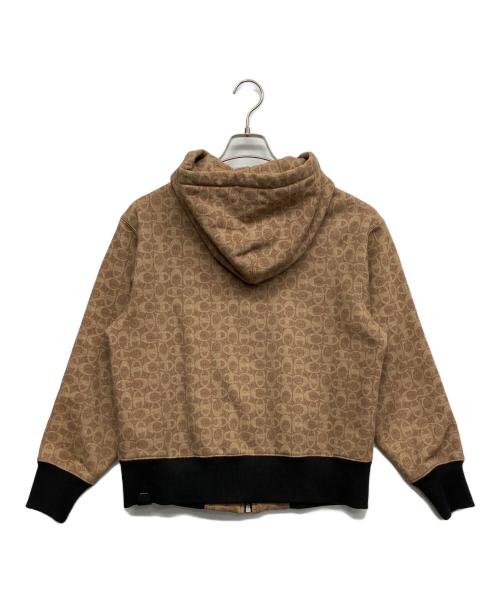 COACH（コーチ）COACH (コーチ) Champion (チャンピオン) スーパー フリース シグネチャー ジップ フーディー ブラウン サイズ:XSの古着・服飾アイテム