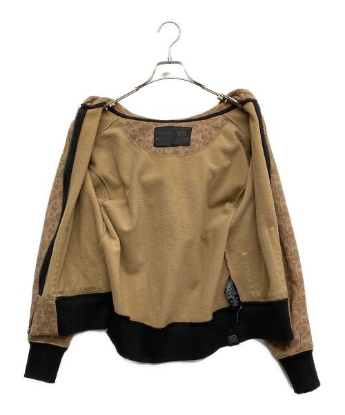 COACH（コーチ）COACH (コーチ) Champion (チャンピオン) スーパー フリース シグネチャー ジップ フーディー ブラウン サイズ:XSの古着・服飾アイテム