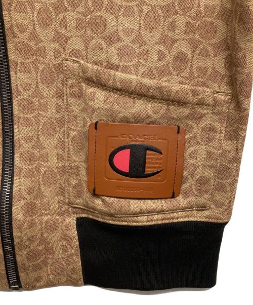 COACH（コーチ）COACH (コーチ) Champion (チャンピオン) スーパー フリース シグネチャー ジップ フーディー ブラウン サイズ:XSの古着・服飾アイテム