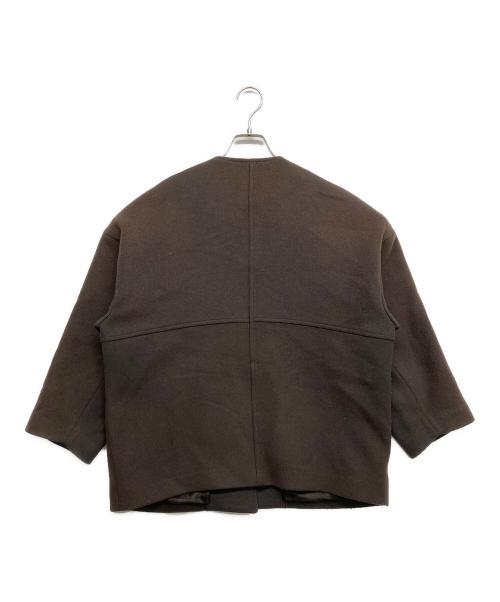 JOURNAL STANDARD（ジャーナルスタンダード）JOURNAL STANDARD (ジャーナルスタンダード) スーパー140ビーバーノーカラーショートコート ブラウン サイズ:Sの古着・服飾アイテム