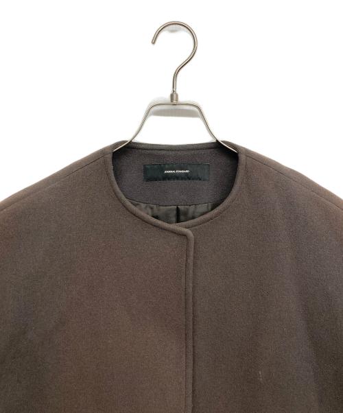 JOURNAL STANDARD（ジャーナルスタンダード）JOURNAL STANDARD (ジャーナルスタンダード) スーパー140ビーバーノーカラーショートコート ブラウン サイズ:Sの古着・服飾アイテム