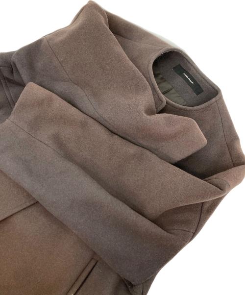 JOURNAL STANDARD（ジャーナルスタンダード）JOURNAL STANDARD (ジャーナルスタンダード) スーパー140ビーバーノーカラーショートコート ブラウン サイズ:Sの古着・服飾アイテム