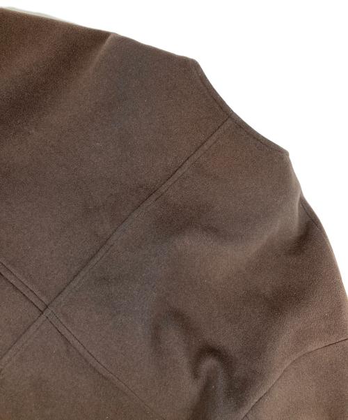 JOURNAL STANDARD（ジャーナルスタンダード）JOURNAL STANDARD (ジャーナルスタンダード) スーパー140ビーバーノーカラーショートコート ブラウン サイズ:Sの古着・服飾アイテム