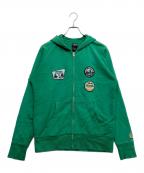 stussyステューシー）の古着「ジップアップパーカー」｜グリーン