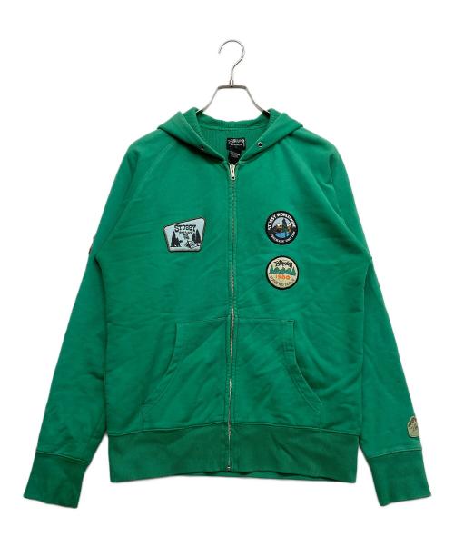 stussy（ステューシー）stussy (ステューシー) ジップアップパーカー グリーン サイズ:Mの古着・服飾アイテム