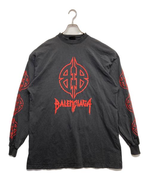 BALENCIAGA（バレンシアガ）BALENCIAGA (バレンシアガ) Long Sleeve Metal T-Shirt ブラック サイズ:Lの古着・服飾アイテム