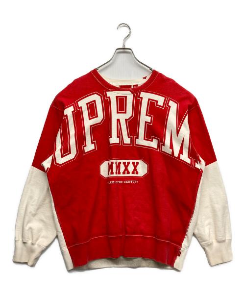 SUPREME（シュプリーム）SUPREME (シュプリーム) Overprint Crewneck Sweatshirt レッド サイズ:LARGEの古着・服飾アイテム
