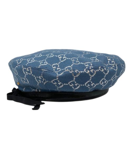 GUCCI（グッチ）GUCCI (グッチ) GGラメ ベレーハット ブルー サイズ:56㎝の古着・服飾アイテム