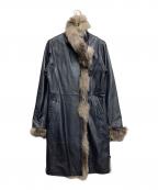 BALMAINバルマン）の古着「ファー付ラムレザーコート」｜ブラック