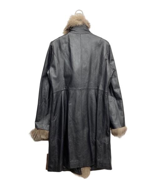 BALMAIN（バルマン）BALMAIN (バルマン) ファー付ラムレザーコート ブラック サイズ:11の古着・服飾アイテム