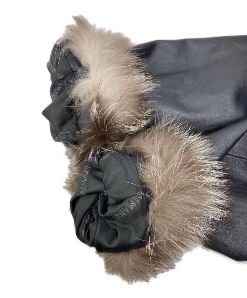 BALMAIN（バルマン）BALMAIN (バルマン) ファー付ラムレザーコート ブラック サイズ:11の古着・服飾アイテム