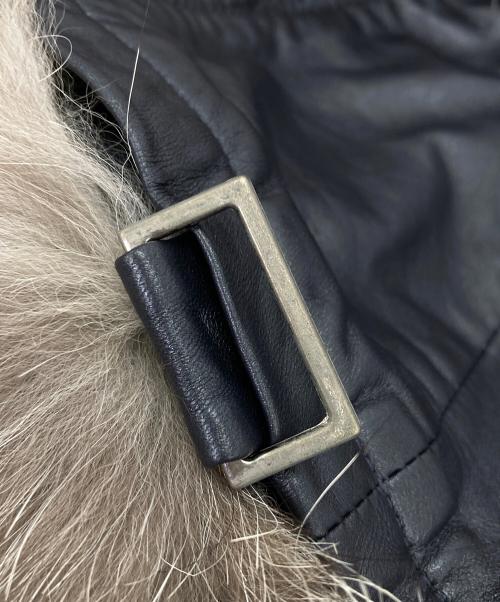 BALMAIN（バルマン）BALMAIN (バルマン) ファー付ラムレザーコート ブラック サイズ:11の古着・服飾アイテム