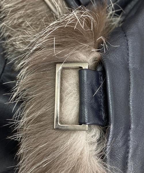 BALMAIN（バルマン）BALMAIN (バルマン) ファー付ラムレザーコート ブラック サイズ:11の古着・服飾アイテム