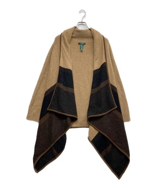 RALPH LAUREN（ラルフローレン）RALPH LAUREN (ラルフローレン) ニットケープ ブラウン サイズ:ONE SIZEの古着・服飾アイテム