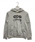 CDG×stussyシーディージー×ステューシー）の古着「HOODED SWEATSHIRT」｜グレー