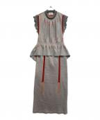 Mame Kurogouchiマメクロゴウチ）の古着「ノースリーブニットワンピース」｜グレー