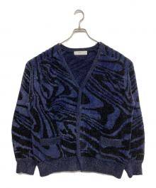 TOGA PULLA（トーガ プルラ）の古着「モールニットジャガードカーディガン」｜ネイビー