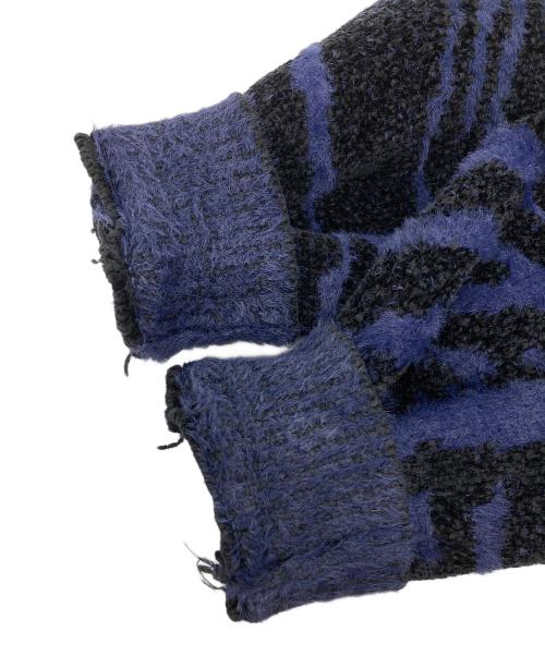 TOGA PULLA（トーガ プルラ）TOGA PULLA (トーガ プルラ) モールニットジャガードカーディガン ネイビー サイズ:38の古着・服飾アイテム