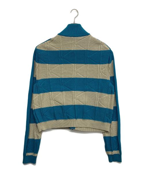 KIKO KOSTADINOV（キコ・コスタディノフ）KIKO KOSTADINOV (キコ・コスタディノフ) Merli Twinset Cardigan ブルー×ベージュ サイズ:48の古着・服飾アイテム