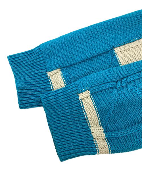 KIKO KOSTADINOV（キコ・コスタディノフ）KIKO KOSTADINOV (キコ・コスタディノフ) Merli Twinset Cardigan ブルー×ベージュ サイズ:48の古着・服飾アイテム