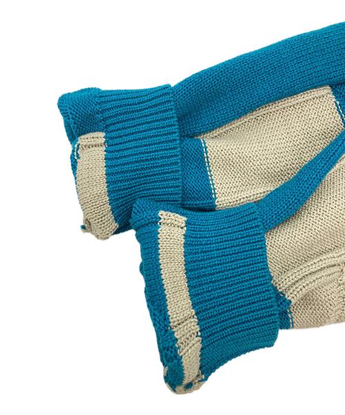 KIKO KOSTADINOV（キコ・コスタディノフ）KIKO KOSTADINOV (キコ・コスタディノフ) Merli Twinset Cardigan ブルー×ベージュ サイズ:48の古着・服飾アイテム