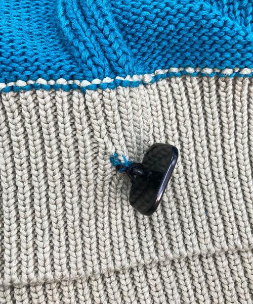 KIKO KOSTADINOV（キコ・コスタディノフ）KIKO KOSTADINOV (キコ・コスタディノフ) Merli Twinset Cardigan ブルー×ベージュ サイズ:48の古着・服飾アイテム