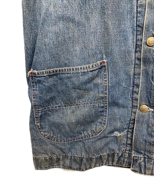 Sears（シアーズ）Sears (シアーズ) 裏ブランケットデニムカバーオール インディゴ サイズ:XLの古着・服飾アイテム