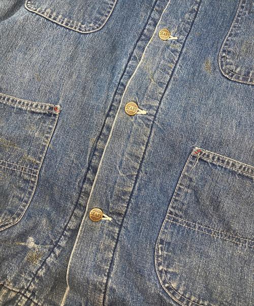 Sears（シアーズ）Sears (シアーズ) 裏ブランケットデニムカバーオール インディゴ サイズ:XLの古着・服飾アイテム