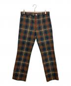 marton millsマートンミルズ）の古着「チェックパンツ」｜ブラウン