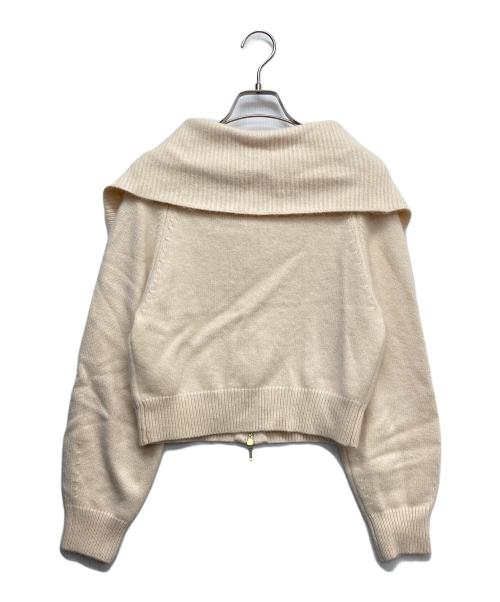 HER LIP TO（ハーリップトゥ）HER LIP TO (ハーリップトゥ) Big Collar Knit Top アイボリー サイズ:Fの古着・服飾アイテム