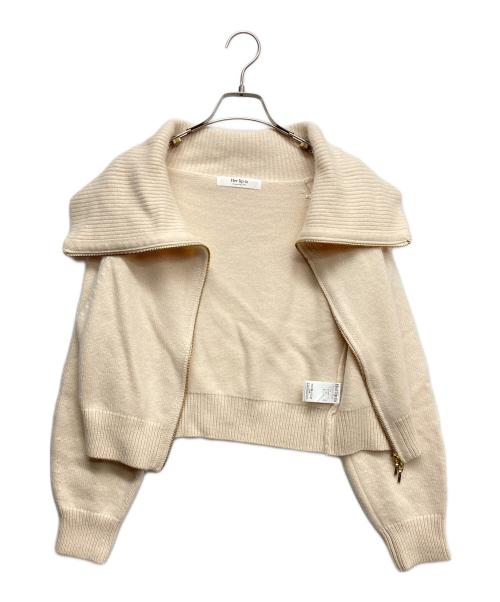 HER LIP TO（ハーリップトゥ）HER LIP TO (ハーリップトゥ) Big Collar Knit Top アイボリー サイズ:Fの古着・服飾アイテム
