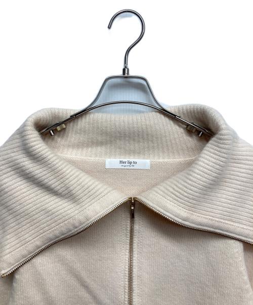 HER LIP TO（ハーリップトゥ）HER LIP TO (ハーリップトゥ) Big Collar Knit Top アイボリー サイズ:Fの古着・服飾アイテム