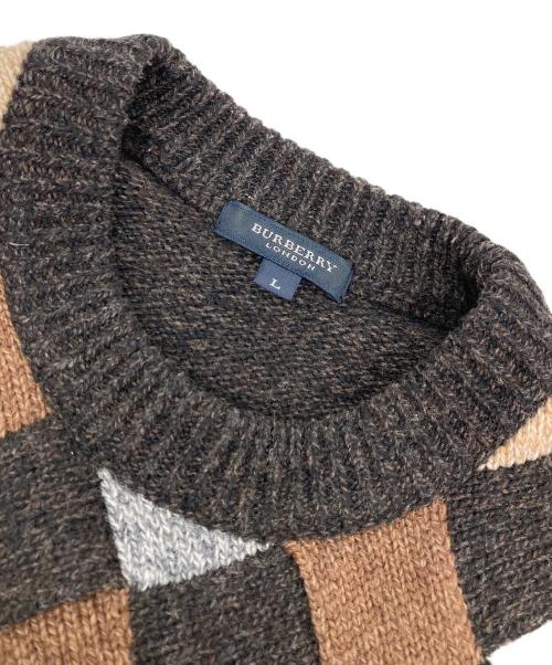 BURBERRY LONDON（バーバリーロンドン）BURBERRY LONDON (バーバリーロンドン) ウールニット ブラウン サイズ:Lの古着・服飾アイテム