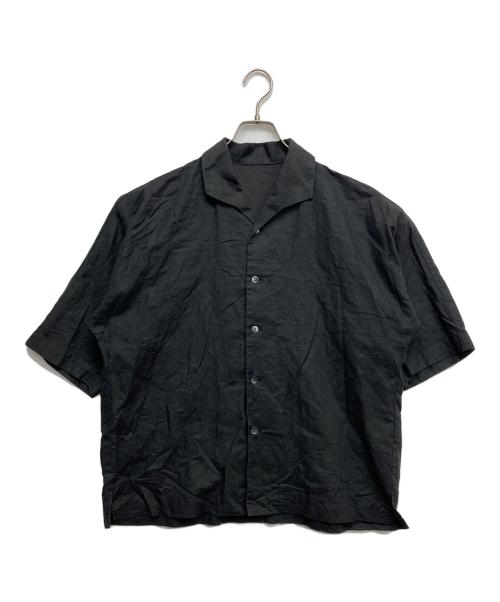 HOMME PLISSE ISSEY MIYAKE（オム プリッセ イッセイ ミヤケ）HOMME PLISSE ISSEY MIYAKE (オム プリッセ イッセイ ミヤケ) リネン混半袖シャツ ブラック サイズ:2の古着・服飾アイテム