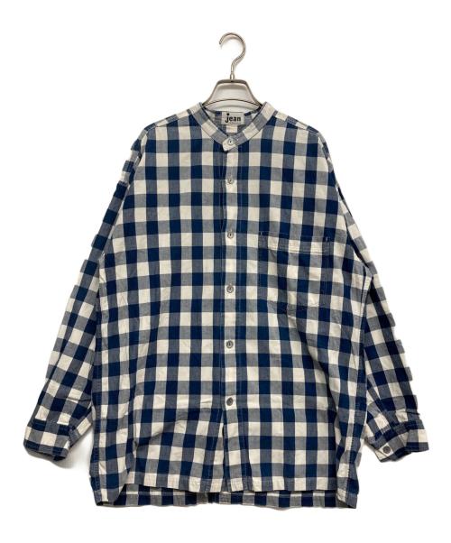 jean of plantation（ジーンオブプランテーション）JEAN OF PLANTATION (ジーンオブプランテーション) バンドカラーシャツ ブルー サイズ:Sの古着・服飾アイテム