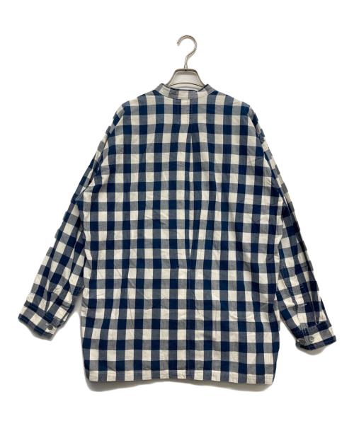 jean of plantation（ジーンオブプランテーション）JEAN OF PLANTATION (ジーンオブプランテーション) バンドカラーシャツ ブルー サイズ:Sの古着・服飾アイテム