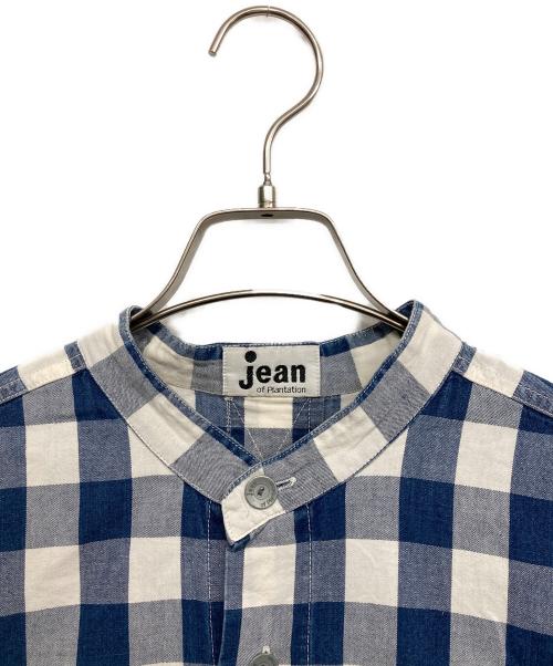 jean of plantation（ジーンオブプランテーション）JEAN OF PLANTATION (ジーンオブプランテーション) バンドカラーシャツ ブルー サイズ:Sの古着・服飾アイテム