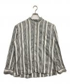 ISSEY MIYAKE MENイッセイミヤケメン）の古着「ストライプマオカラーシャツ」｜グレー