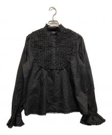PINK HOUSE（ピンクハウス）の古着「フリルブラウス」｜ブラック