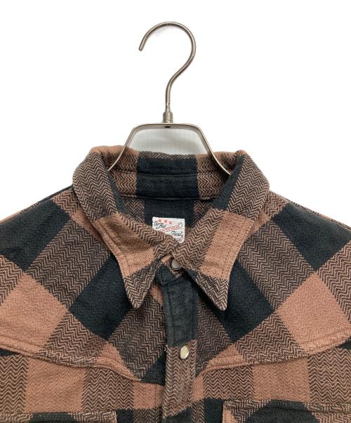 FLAT HEAD（フラット ヘッド）FLAT HEAD (フラット ヘッド) 長袖フランネルシャツ ブラウン サイズ:38の古着・服飾アイテム