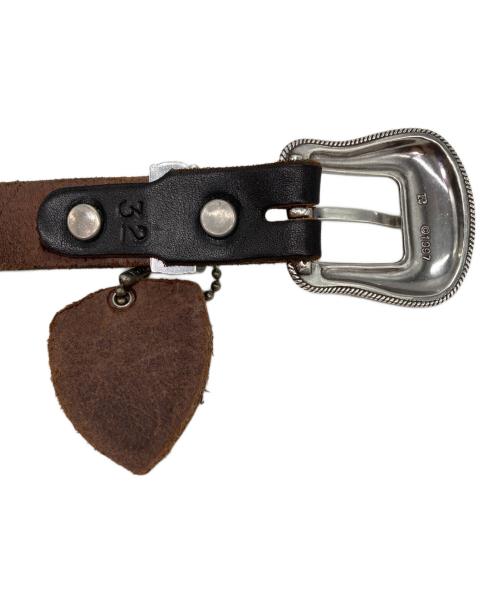 htc（エイチティーシー）htc (エイチティーシー) ウエスタンスタッズベルト ブラウン サイズ:32の古着・服飾アイテム