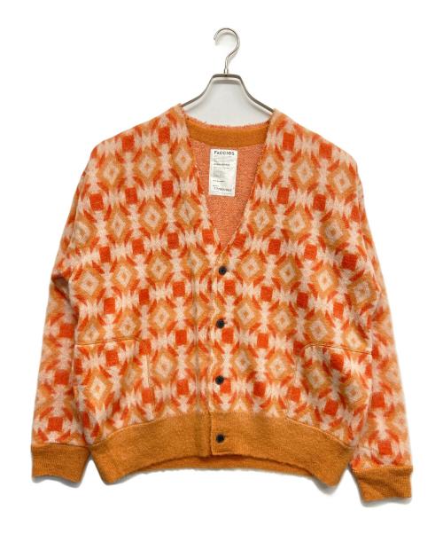 FACCIES（ファッチーズ）FACCIES (ファッチーズ) ジャガードニットカーディガン オレンジ サイズ:2の古着・服飾アイテム