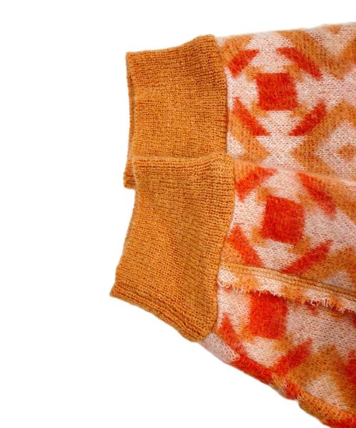 FACCIES（ファッチーズ）FACCIES (ファッチーズ) ジャガードニットカーディガン オレンジ サイズ:2の古着・服飾アイテム