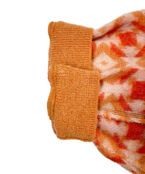 FACCIES（ファッチーズ）FACCIES (ファッチーズ) ジャガードニットカーディガン オレンジ サイズ:2の古着・服飾アイテム