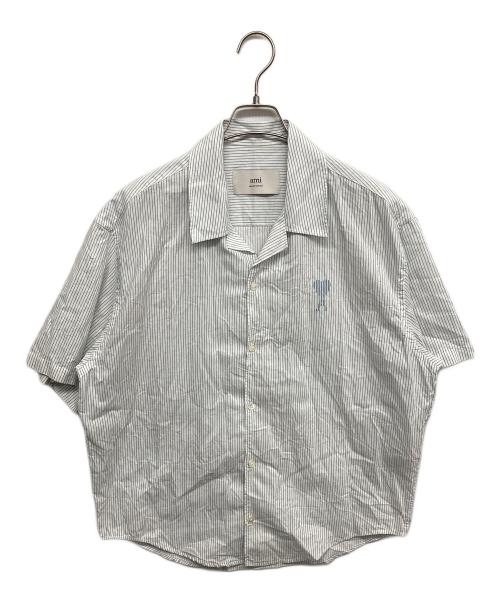 ami（アミ）ami (アミ) ロゴ半袖シャツ ブルー サイズ:XSの古着・服飾アイテム