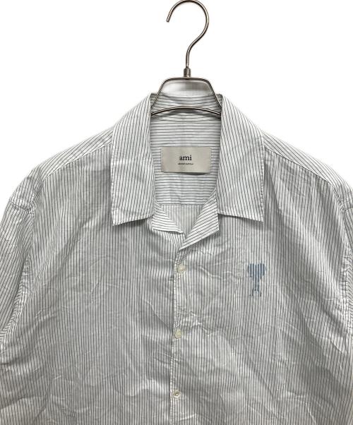 ami（アミ）ami (アミ) ロゴ半袖シャツ ブルー サイズ:XSの古着・服飾アイテム