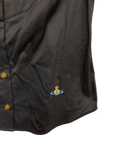 Vivienne Westwood（ヴィヴィアンウエストウッド）Vivienne Westwood (ヴィヴィアンウエストウッド) カラーオーブ刺繍シャツ ブラック サイズ:40の古着・服飾アイテム
